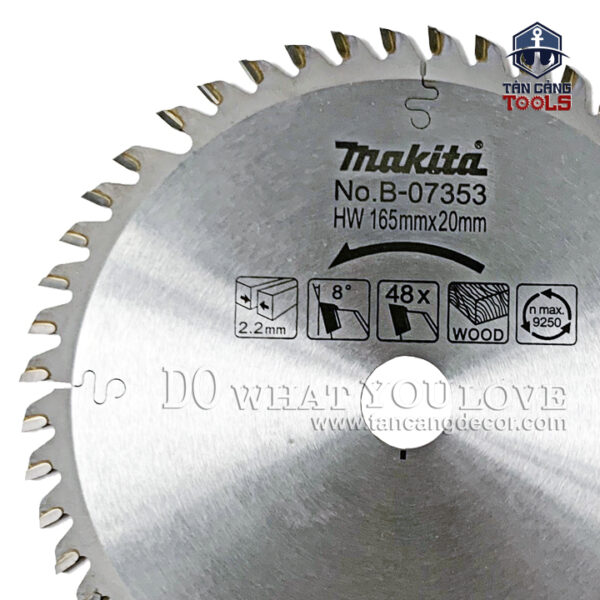 Alternative view of Lưỡi Cưa Gỗ Hợp Kim 165 x 20 mm x 48T Makita B-07353