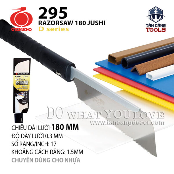 Cưa Nhật GYOKUCHO 295 180mm RAZORSAW 180 JUSHI dòng D Series – Cán Nhựa - Dành Cho Nhựa