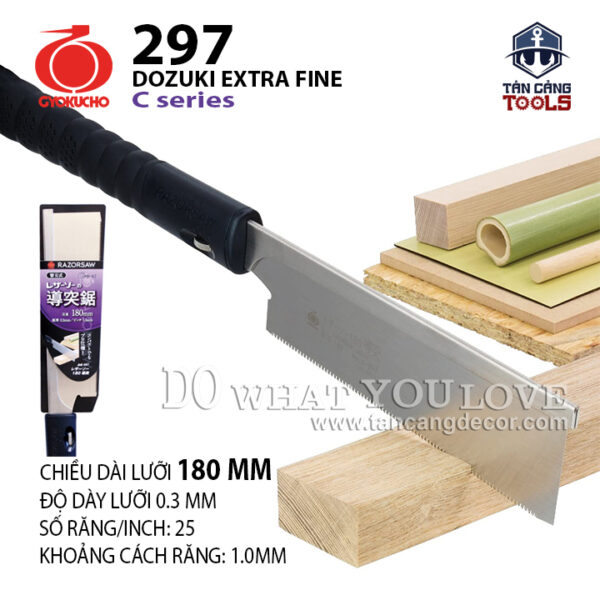 Cưa Nhật GYOKUCHO 297 180mm DOZUKI EXTRA FINE Dòng C Series – Cán Nhựa