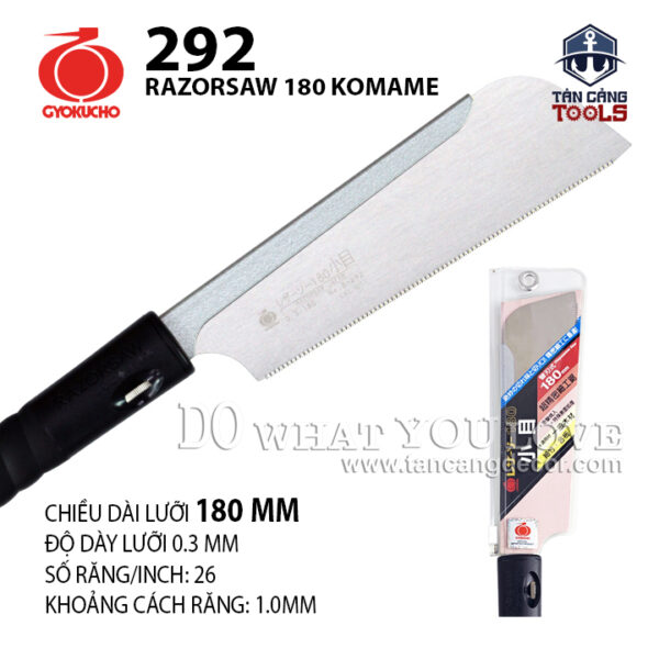 Cưa Nhật GYOKUCHO 292 180mm RAZORSAW 180 KOMAME – Cán Nhựa