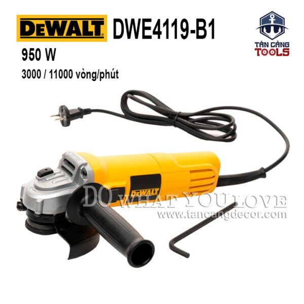 Máy Mài Góc 125 mm DeWalt DWE4119-B1 950W ( Khởi Động Mềm, Có Điều Tốc, Chống Khởi Động Lại )