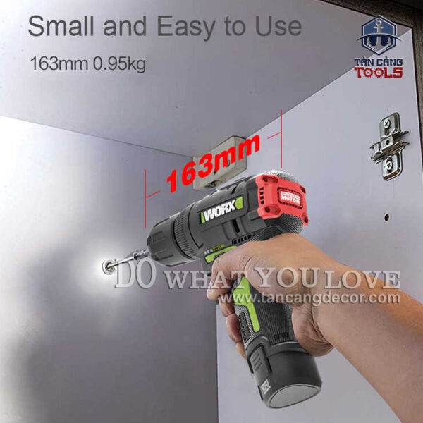 Combo Máy Khoan Động Lực Dùng Pin 12V Worx WU131 ( Thân Máy Đầu Kẹp Nhựa , 2 Pin 2.0Ah, 1 Sạc, 1 Túi ) - Ảnh 4
