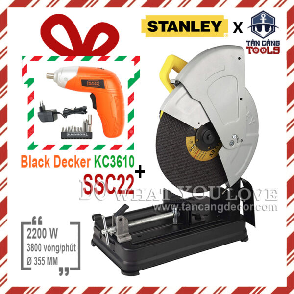 Máy Cắt Sắt Stanley SSC22 (355 mm) + Tặng Máy Vặn Vít BlackDecker KC3610