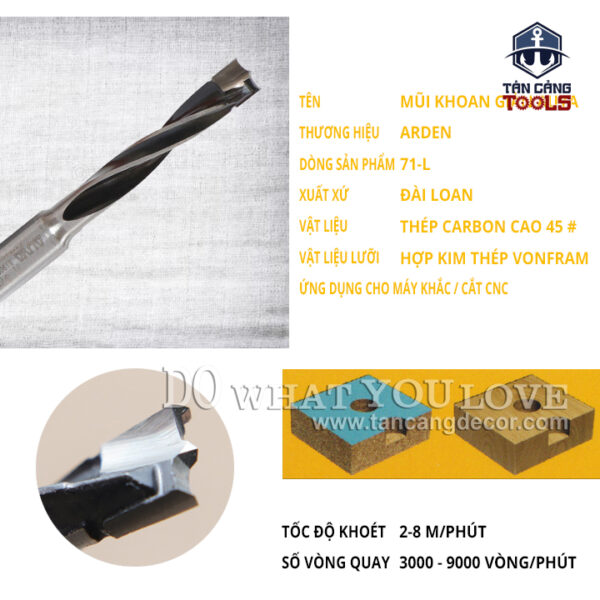 Alternative view of Mũi Khoan Arden Giàn Xoắn Phải Đầu Bằng 15 x 70L Cốt 10 mm Auya 631500702