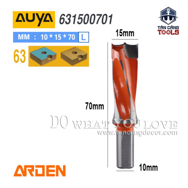 Mũi Khoan Arden Giàn Xoắn Trái Đầu Bằng 15 x 70L Cốt 10 mm Auya 631500701