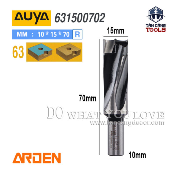 Mũi Khoan Arden Giàn Xoắn Phải Đầu Bằng 15 x 70L Cốt 10 mm Auya 631500702