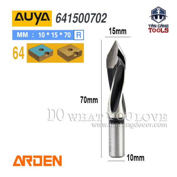 Mũi Khoan Arden Giàn Xoắn Phải Đầu Nhọn 15 x 70L Cốt 10 mm Auya 641500702