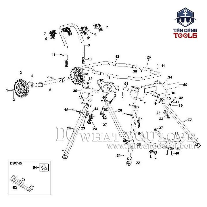 Chân Đế Di Động Dành Cho Máy Cưa Bàn DeWalt DWE74911 - Ảnh 3