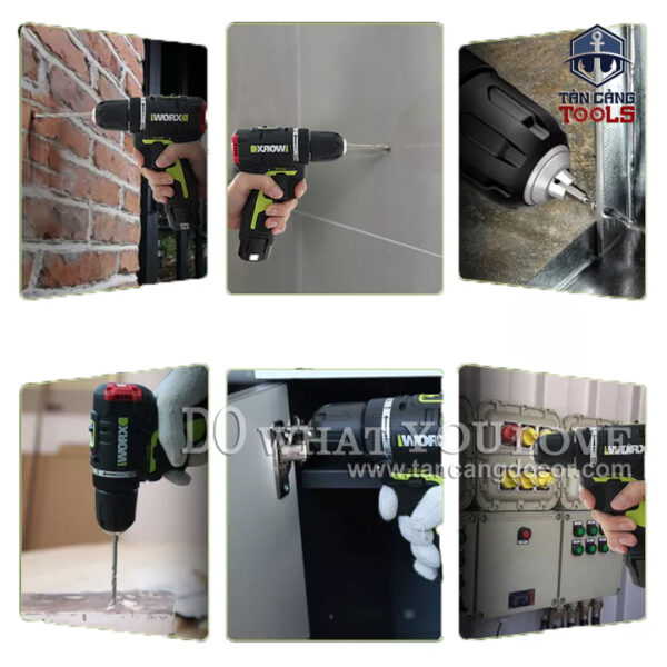 Combo Máy Khoan Dùng Pin 12V Worx WU130 ( Thân Máy, 2 Pin 2.0Ah, 1 Sạc, 1 Túi ) - Ảnh 4