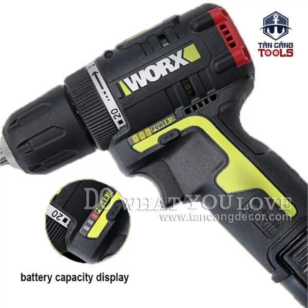 Combo Máy Khoan Dùng Pin 12V Worx WU130 ( Thân Máy, 2 Pin 2.0Ah, 1 Sạc, 1 Túi ) - Ảnh 5