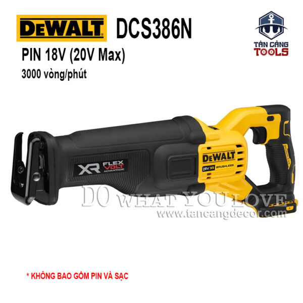 Máy Cưa Kiếm Dùng Pin DeWalt 20V DCS386N ( Thân Máy )