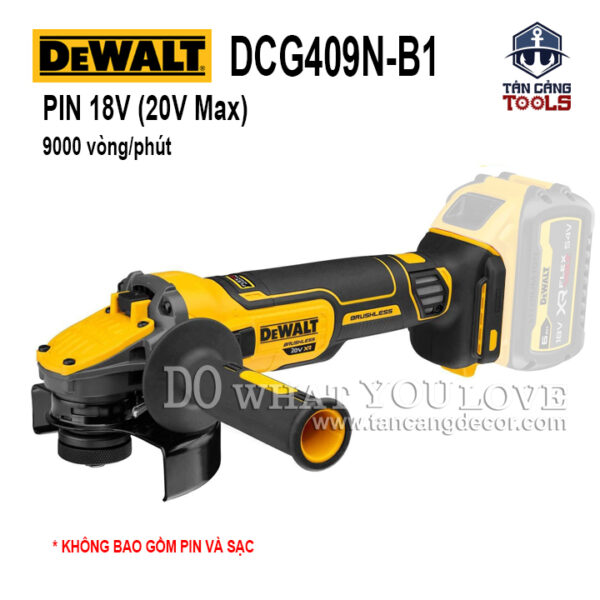 Máy Mài Góc 100 mm Dùng Pin DeWalt 20V DCG409N ( Thân Máy )