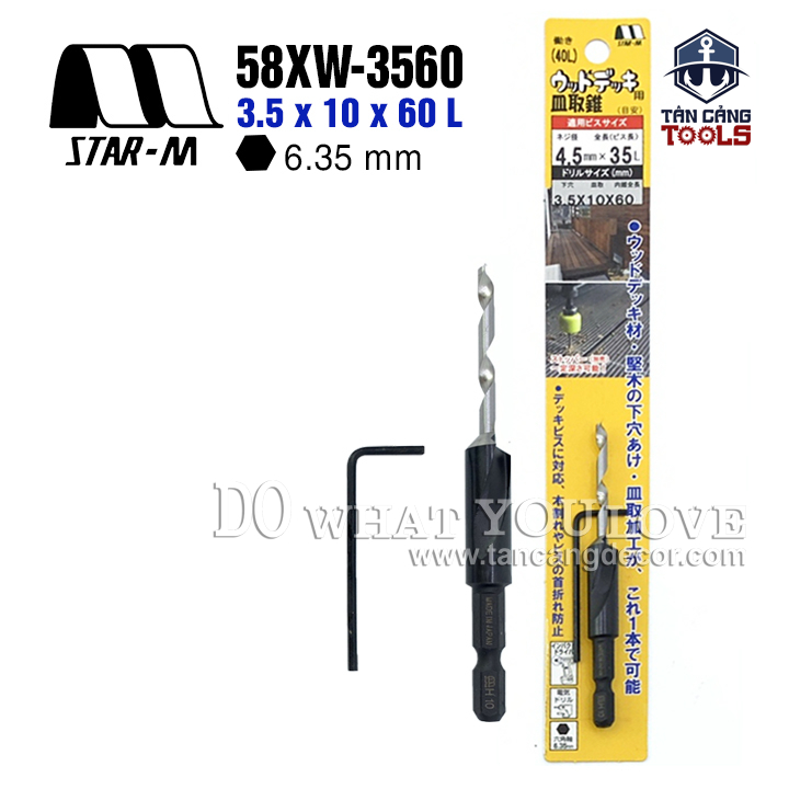 Mũi Khoan Mồi Âm Vít Star M 3.5 x 10 x 60 mm 58XW-3560