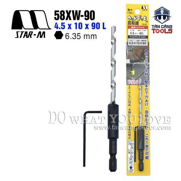 Mũi Khoan Mồi Âm Vít Star M 4.5 x 10 x 90 mm 58XW-90