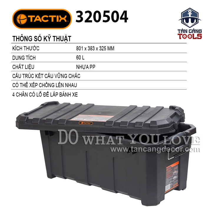 Thùng Đựng Đồ Nghề 60 Lít Tactix 320504 - Ảnh 3