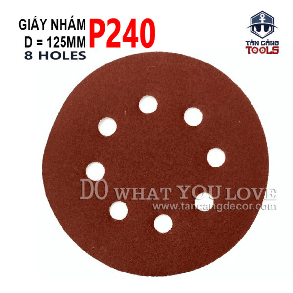 Combo 10 Giấy Nhám 8 Lỗ Dạng Dán 125 mm P240