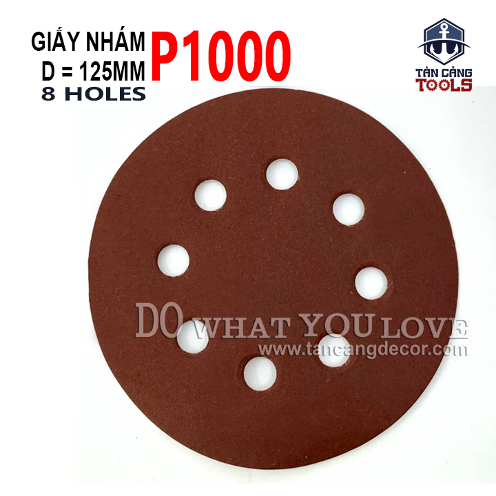 Combo 10 Giấy Nhám 8 Lỗ Dạng Dán 125 mm P1000