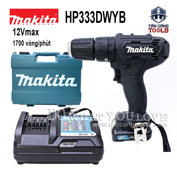 Combo Máy Khoan Vặn Vít Dùng Pin Makita 12V DF333DWYB ( 1 Pin, 1 Sạc )