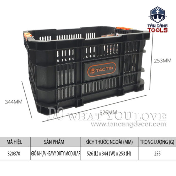 Alternative view of Giỏ Nhựa Kết Nối Heavy Duty Modular Tactix 320370
