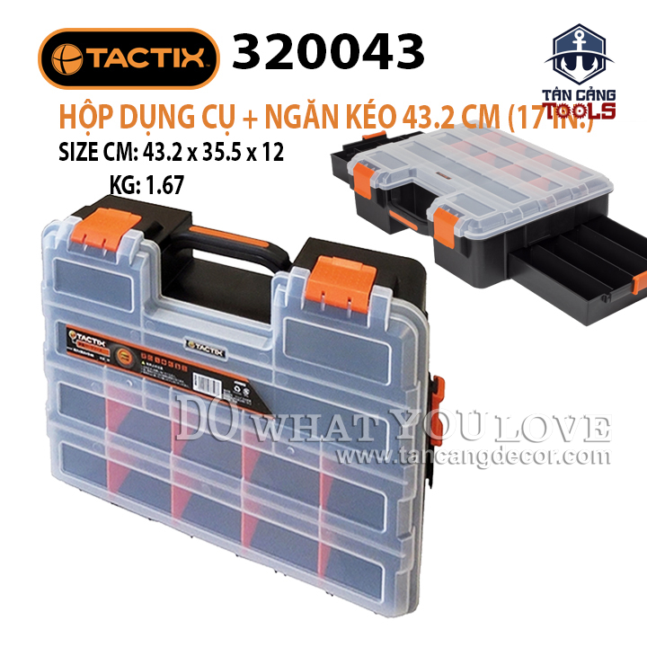 Hộp Đựng Linh Kiện Tiện Ích 17 Inches Kèm 2 Hộc Kéo Tactix 320043