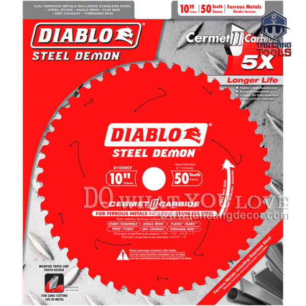 Lưỡi Cắt Sắt Hợp Kim Tua Chậm Diablo 254 x 25.4 mm x 50T Freud D1050CF - Ảnh 3