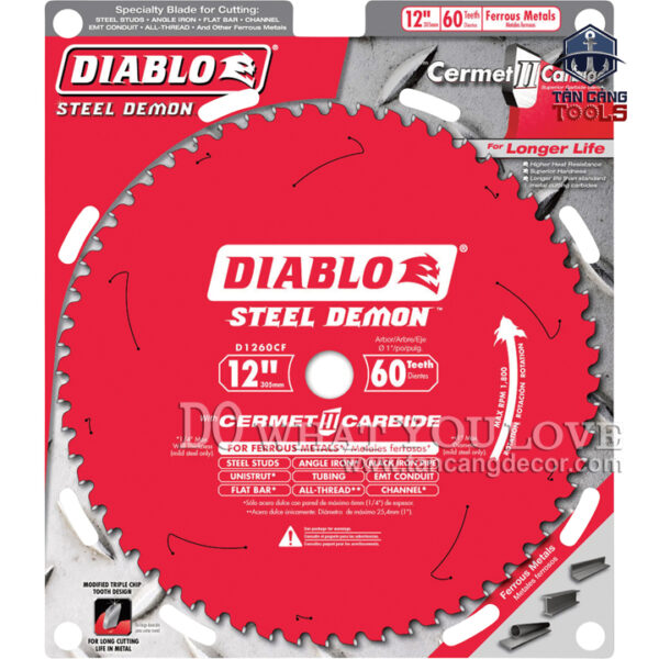 Alternative view of Lưỡi Cắt Sắt Hợp Kim Tua Chậm Diablo 305 x 25.4 mm x 60T Freud D1260CF