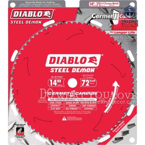 Lưỡi Cắt Sắt Hợp Kim Tua Chậm Diablo 350 x 25.4 mm x 72T Freud D1472CF - Ảnh 3