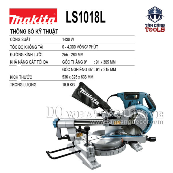 Alternative view of Máy Cưa Cắt Đa Góc Trục Trượt Makita LS1018L