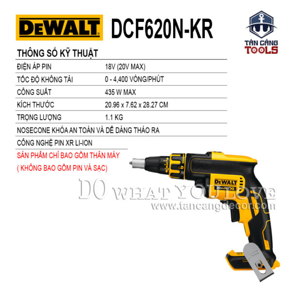 Alternative view of Máy Vặn Vít Thạch Cao Dùng Pin 20V Dewalt DCF620N-KR ( Thân Máy )