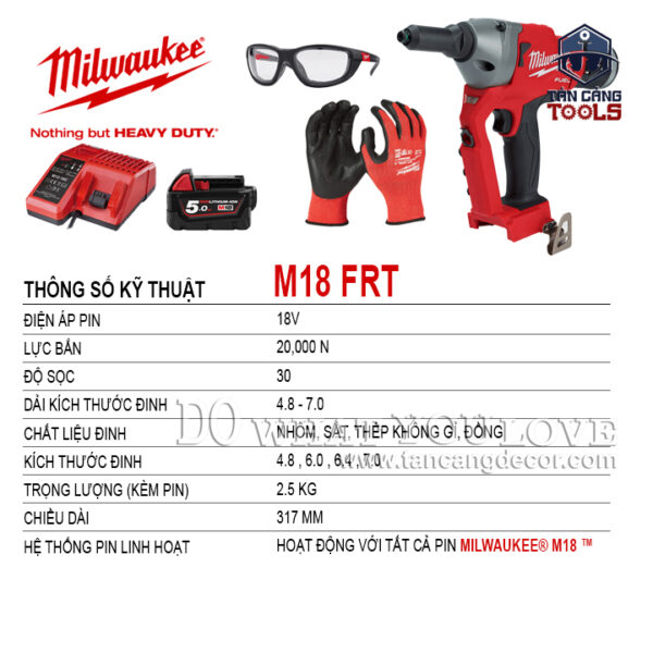 Alternative view of Combo Máy Rút Riveter Dùng Pin Milwaukee M18 FRT ( Số Lượng Có Hạn )