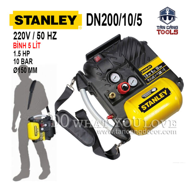 Máy Nén Khí Không Dầu 5 Lít 1.5 HP Stanley DN200/10/5