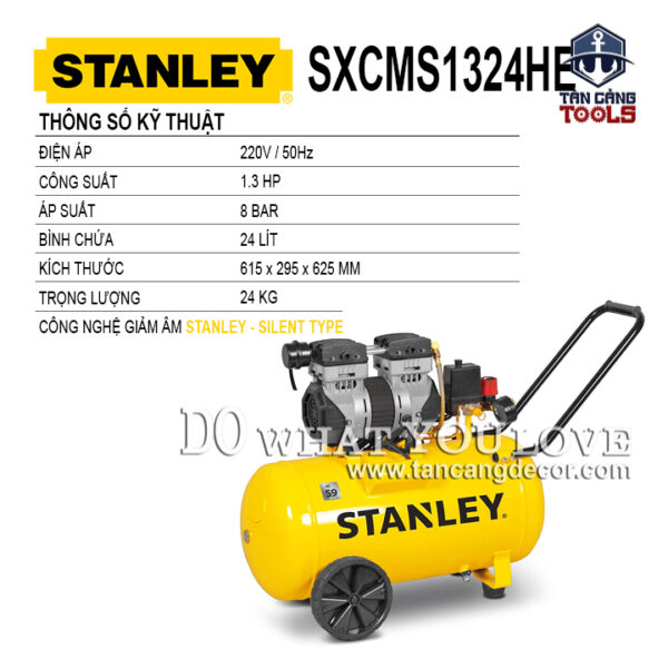 Máy Nén Khí Không Dầu 24 Lít 1.3 HP Stanley SXCMS1324HE - Ảnh 3