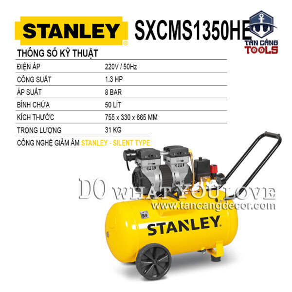 Alternative view of Máy Nén Khí Không Dầu 50 Lít 1.3 HP Stanley SXCMS1350HE