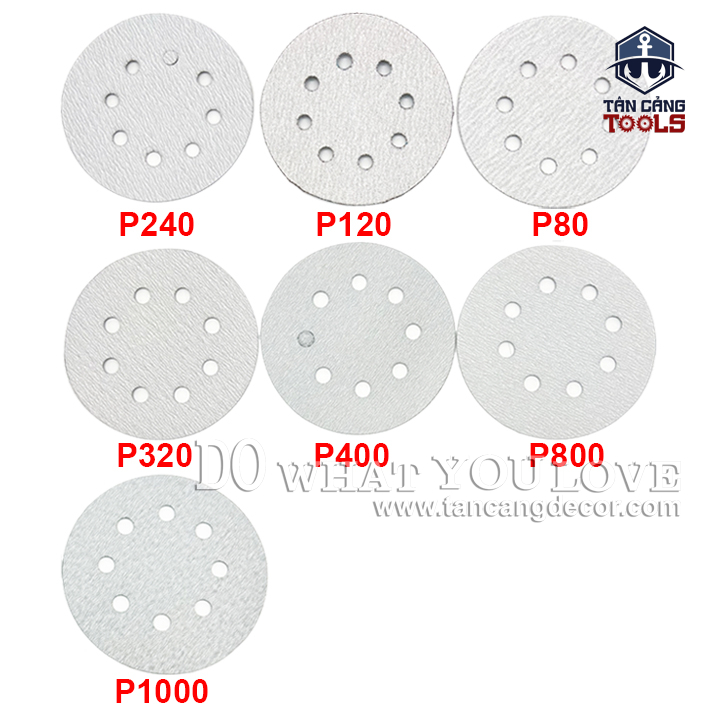 Combo 10 Giấy Nhám 8 Lỗ Dạng Dán 125 mm ( Dòng Nhám Xanh Cao Cấp ) (nhiều độ mịn) - Ảnh 5