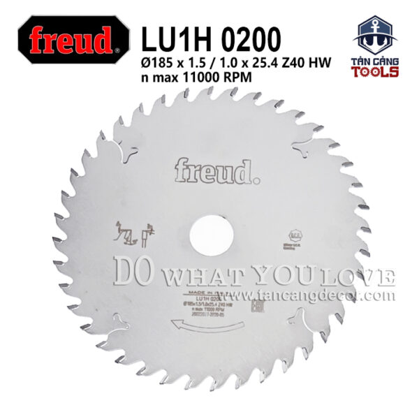 Lưỡi Cưa Gỗ Hợp Kim 185 x 25.4 mm x 40T Freud LU1H 0200