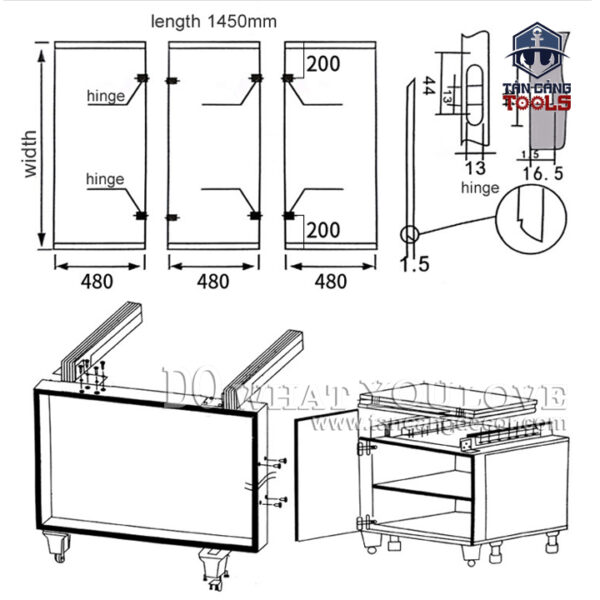 Bộ Phụ Kiện Làm Bàn Xếp Gọn 1450 mm - Ảnh 4