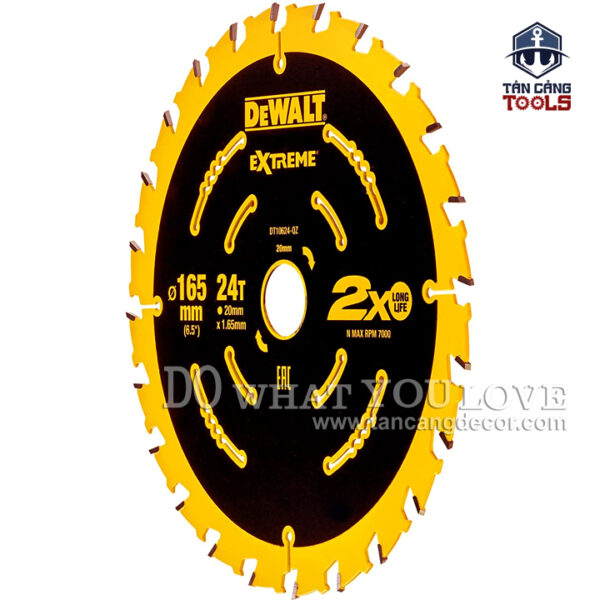 Combo 3 Lưỡi Cưa Gỗ Hợp Kim 165 x 20 mm x 24 - 40T DeWalt DT106099-QZ - Ảnh 5