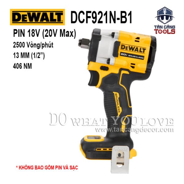 Máy Siết Bu Lông Dùng Pin DeWalt 20V DCF921N-B1 1/2 Inches ( Thân Máy )