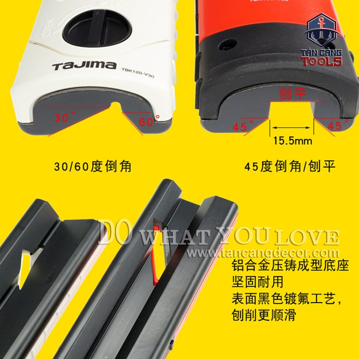 Dụng Cụ Bào, Gọt Cạnh Vát Góc 30 Độ Dài 120 mm Tajima TBK120-V30 - Ảnh 7