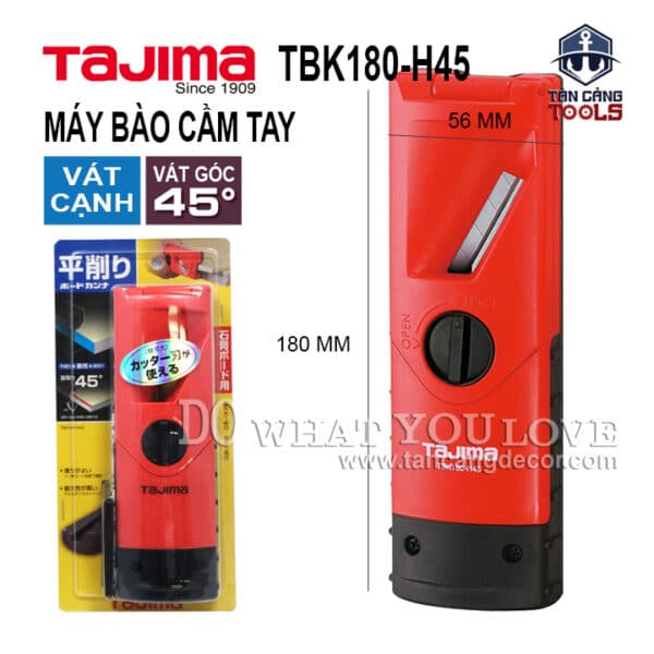 Dụng Cụ Bào, Gọt Cạnh Vát Góc 45 Độ Dài 180 mm Tajima TBK180-H45