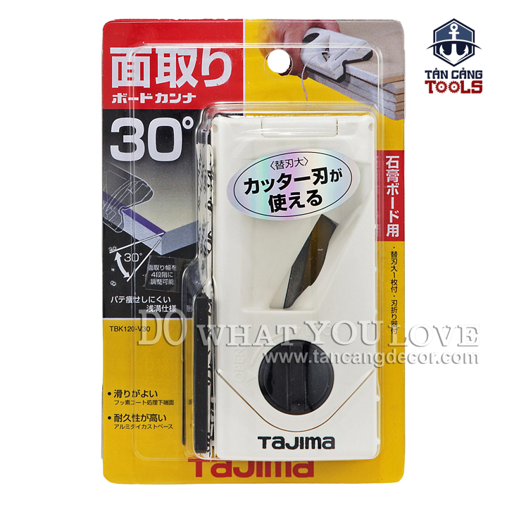 Dụng Cụ Bào, Gọt Cạnh Vát Góc 30 Độ Dài 120 mm Tajima TBK120-V30 - Ảnh 3