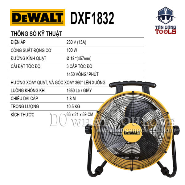 Alternative view of Quạt Sàn Công Nghiệp 18 Inches 100W Dewalt DXF1832