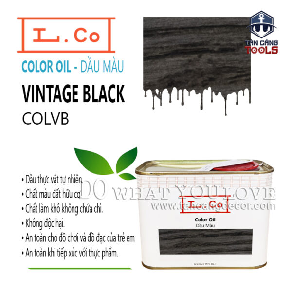 Dầu Màu L.Co – Màu Vintage Black COLVB ( màu cũ Jet Black ) - LCo Color Oil Vintage Black