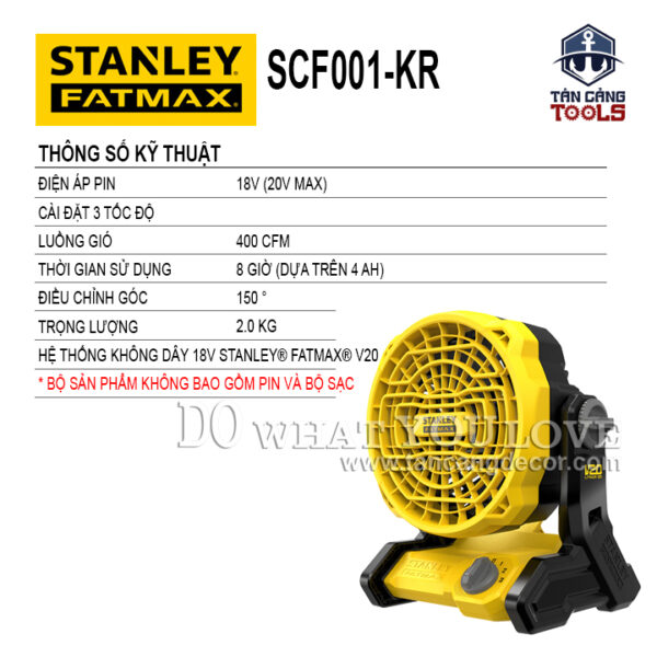 Alternative view of Quạt Dùng Pin 20V Stanley FatMax SCF001-KR ( Thân Máy )