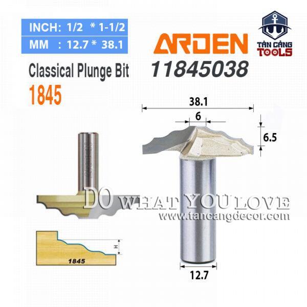 Mũi Router Arden Đánh Pano Tủ 6 x 31.8 mm Cốt 12.7 mm Arden 1845
