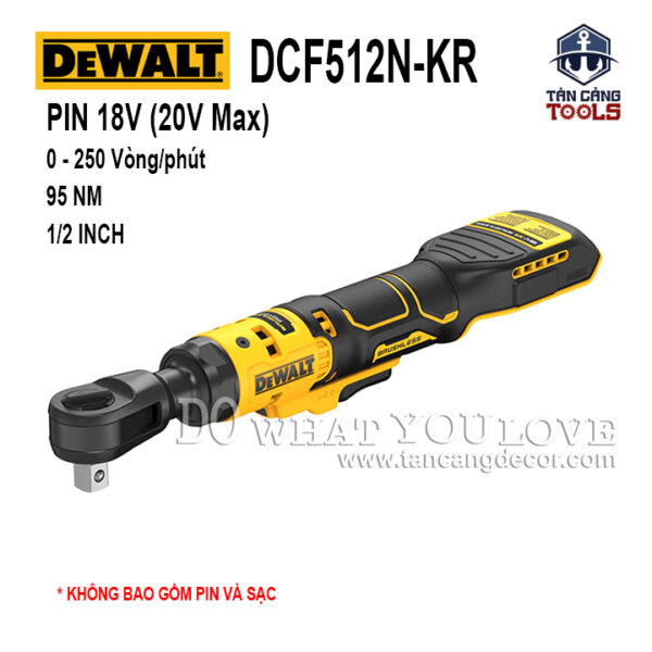 Máy Siết Bu Lông Góc Dùng Pin DeWalt 18V DCF512N-KR 1/2 Inches ( Thân Máy )