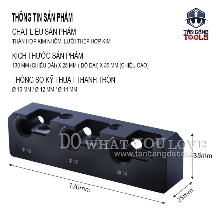 Bộ Dụng Cụ Chuốt Gỗ Tròn 10/12/14 mm Ganwei - Ảnh 6