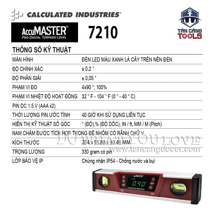 Thước Nivo Đo Cân Bằng Điện Tử 25 cm AccuMaster 7210 - Ảnh 2