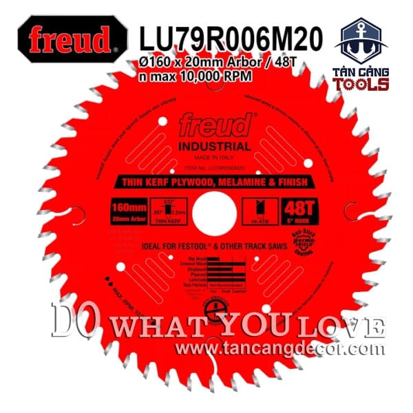 Lưỡi Cưa Gỗ Hợp Kim Freud Industrial 165 x 20 mm x 48T LU79R006M20 ( Chuyên Ván Công Nghiệp )