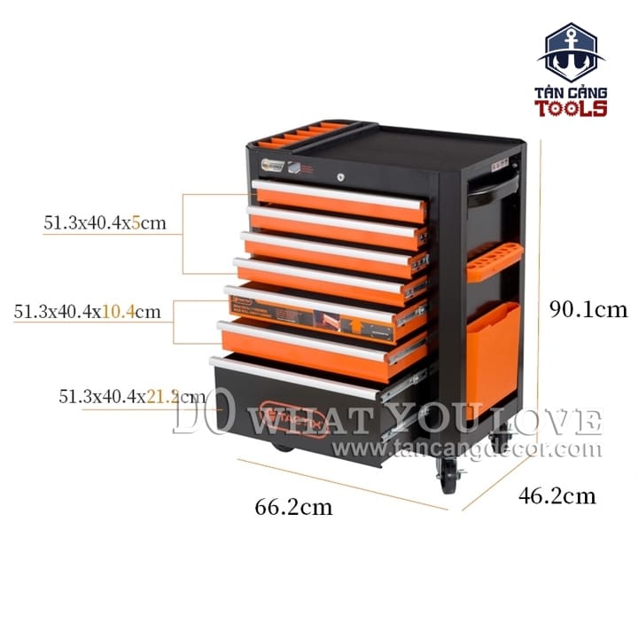 Tủ Đựng Đồ Nghề 7 Ngăn Sắt Sơn Tĩnh Điện Tactix 326432 - Ảnh 4